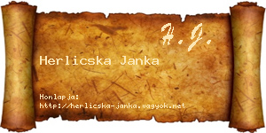 Herlicska Janka névjegykártya
